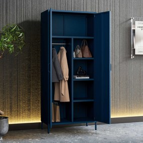 Šatníková skriňa FLAVIO, 800 x 1850 x 450 mm, Modern: tmavomodrá farba