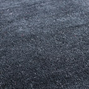 Asra, Ručne všívaný kusový koberec Asra wool čierna, 60x110, čierna, obývacia izba