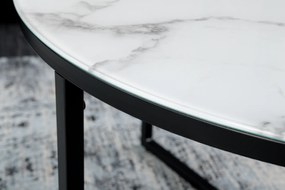 Konferenčný stolík Elegance 80cm biely mramorový vzhľad
