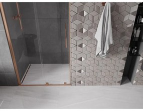 Mexen Velar, posuvné dvere do otvoru 110x200 cm, 8mm číre sklo, medená matná, 871-110-000-01-65