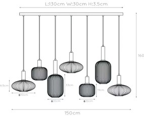 Lucide 45386/07/62 - Luster na lanku MALOTO 7xE27/40W/230V