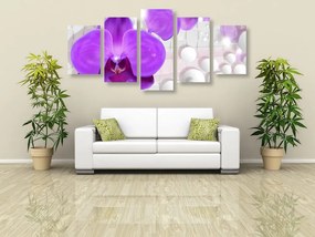 5-dielny obraz orchidea na abstraktnom pozadí Varianta: 100x50