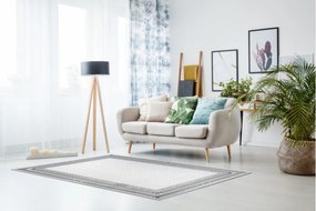Koberec AKRYL VALS 0A038A C53 48 Grécky ramka slonia kosť / sivý