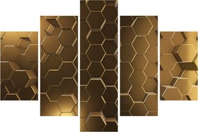 Obraz - Zlaté hexagóny (150x105 cm)