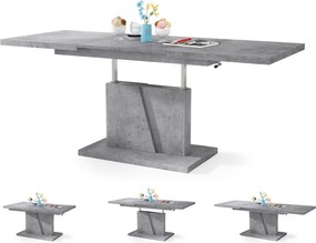 Mazzoni GRAND NOIR betón, rozkladacia, zdvíhací konferenčný stôl, stolík
