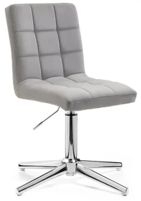LuxuryForm DESIGN Stolička TOLEDO VELUR na striebornom kríži - svetlo šedá