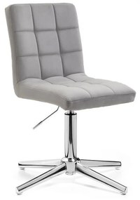 LuxuryForm DESIGN Stolička TOLEDO VELUR na striebornom kríži - svetlosivá