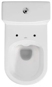 Cersanit CITY - WC kombi + antibakteriálne sedátko s funkciou pomalého zatvárania, horizontálny odpad, prívod vody z boku nádržky, K35-035