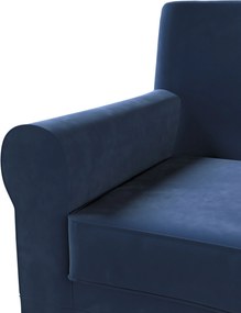 Poťah na kreslo Ektorp Jennylund farba produktu tmavomodrá látka lesklá, zamatová