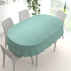 Biante Zamatový oválny obrus Velvet Prémium SVP-048 Pastelová ľadovo zelená 120x140 cm