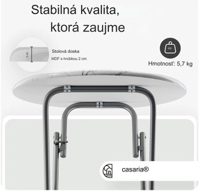 InternetovaZahrada Skladací barový stôl  Ø60 cm - biely/ mramorový vzhľad