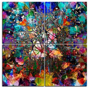 Obraz na plátne - Kvetinové grunge pozadia - štvorec 3108E (100x100 cm)