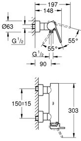 GROHE 33577003 - Sprchová batéria PLUS DN 15 lesklý chróm