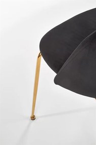 JEDÁLENSKÁ STOLIČKA MELI ČIERNY ZAMAT + ZLATÉ NOHY