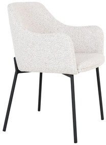 Biele čalúnené jedálenské kreslo s podrúčkami Melilla – House Nordic