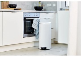 Biely nášľapný oceľový odpadkový kôš 30 l Leman – Wenko