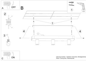 Sollux  SL.1158 - Bodové svietidlo TAVO 3xE27/15W/230V betón