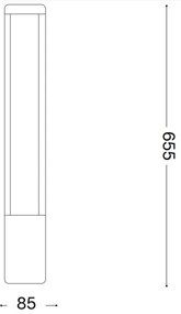 Ideal Lux - LED Vonkajšia lampa TIFONE LED/8,5W/230V 65,5 cm IP65 antracit