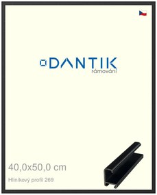 DANTIK rám na obraz 40x50 | ALU Černá matná (Plexi Čiré)