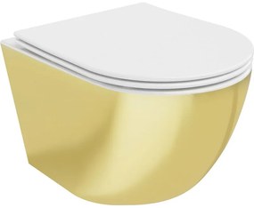 Mexen Lena, závesná toaletná misa 480x360x355 mm, biela - zlatá, 30224006