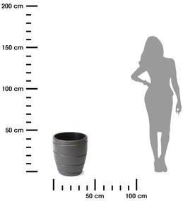 PLASTOVÝ KVETINÁČ LAVRIO 43X40 CM ANTRACITOVÁ