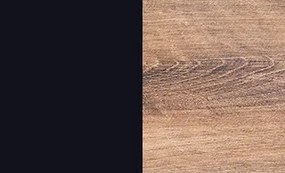 Obývacia stena Boston, čierna/dub ribbeck, s osvetlením