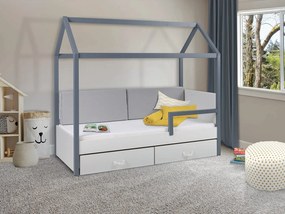 Jednolôžková posteľ so zábranou Fitonia II 80, Farby:: grafit akryl / biela