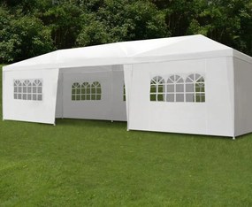 Záhradný stan 8 stenový 3x9 m -  biely