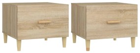 vidaXL Konferenčné stolíky 2 ks dub sonoma 50x50x40cm kompozitné drevo