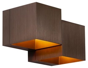 Moderné nástenné svietidlo tmavý bronz s 2 svetlami - Transfer Double