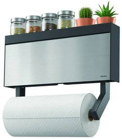Nástenný držiak na kuchynské utierky a fólie Metaltex Tango Inox