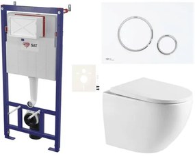 Závesný wc set do ľahkých stien / predstenová SAT SIKOSSREX6776K, 1 ks