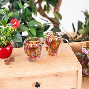 4Home Termo pohár Flowers Hot&Cool 350 ml, 2 ks