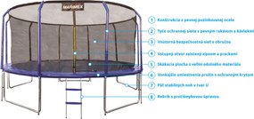 Marimex | Trampolína Marimex Standard 457 cm + vnútorná ochranná sieť + rebrík ZADARMO | 19000084