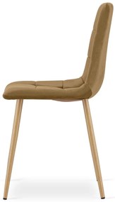 Hnedá zamatová stolička KARA