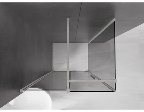 Mexen Velar, sprchový kút s posuvnými dverami 110 x 70 cm, 8mm šedé sklo, brúsená oceľ, 871-110-070-41-97