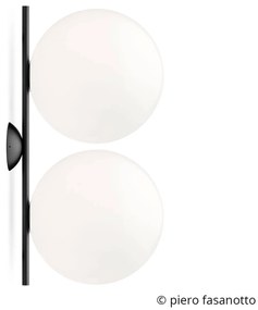 FLOS IC C/W2 Double nástenná lampa, čierna Ø30 cm