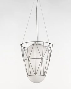 SIRU - Luster na lanku SEGNI 1xE27/60W/230V čierna/biela benátske sklo