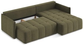 Khaki rozkladacia/s úložným priestorom rohová pohovka (pravý roh/s leňoškou) Moku – Makamii
