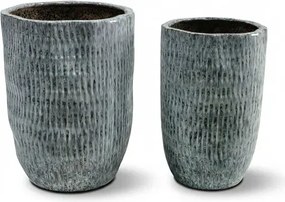 Sada 2 ks keramických květináčů NEVA XVI modrá/šedá
