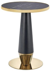 Stôl Molina 59 keramika/oceľ – čierna mramor/čierna/zlatá