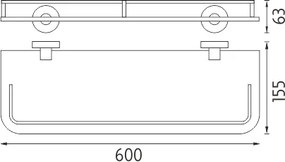 Nimco Polica s ohrádkou, 60 cm UNIX - UN 13091AX-60-26