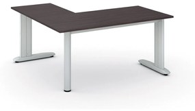 Rohový kancelársky písací stôl PRIMO FLEXIBLE 1600 x 1600 mm, wenge