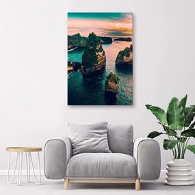 Gario Obraz na plátne Skaly v tyrkysovom oceáne Rozmery: 40 x 60 cm