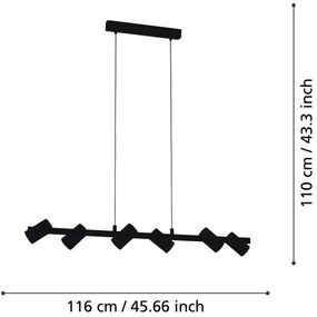 Eglo 99464 - Luster na lanku GATUELA 6xE14/25W/230V