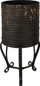 Čierny antik kovový stojan na rastliny Planio - Ø 29*53 cm