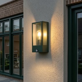Vonkajšia nástenná lampa tmavozelená s pohybovým senzorom IP44 - Rotterdam