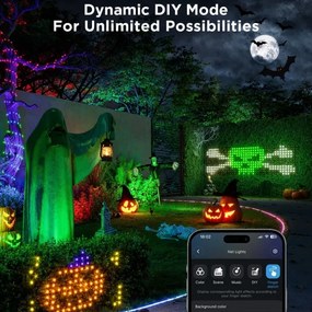 Govee - LED RGBIC Vonkajšia svetelná sieť 143x85cm Wi-Fi Matter IP65