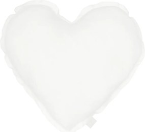 Ľanový vankúš srdca biela 44cm