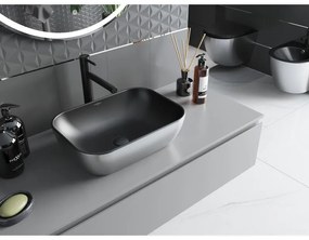 Mexen Rita, umývadlo na dosku 45x32x14 cm, čierna matná-strieborná, 21084574